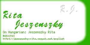 rita jeszenszky business card